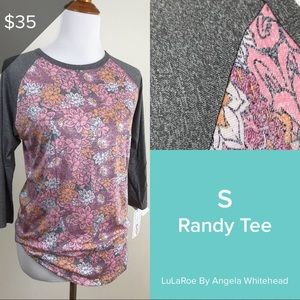LuLaRoe Randy S - Baseball tee NWOT 🌸 Pink Floral